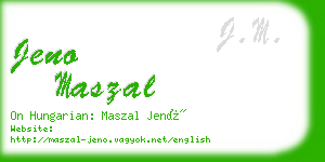 jeno maszal business card